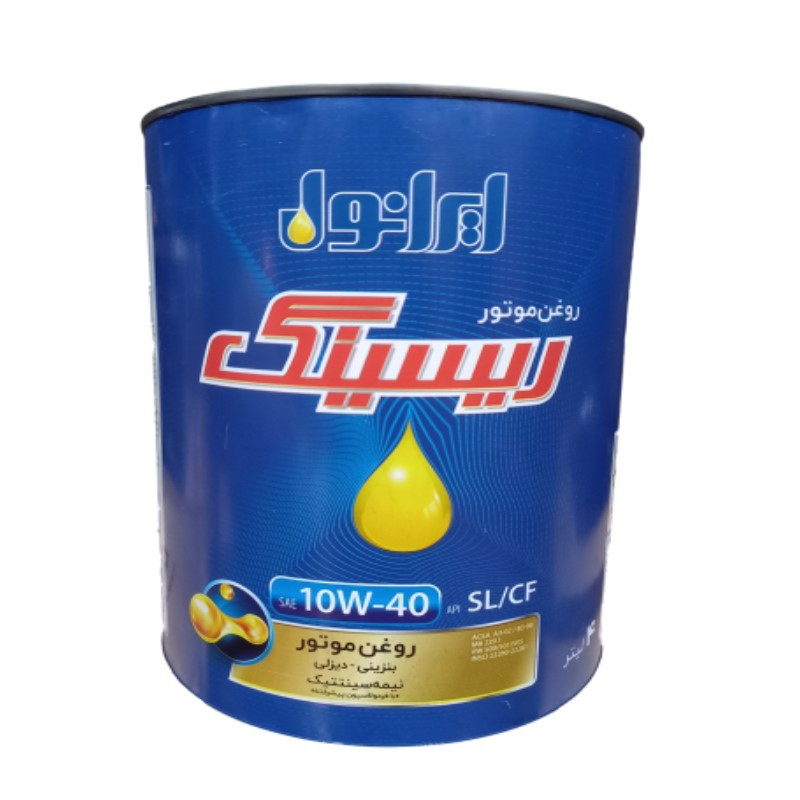 روغن موتور ایرانول ریسینگ 10W40 با حجم 4 لیتر فلزی